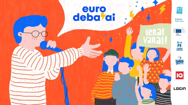  Moksleiviai Eurodebatuose dalinsis patarimais, kaip balsuoti ne tik kojomis, bet ir galva