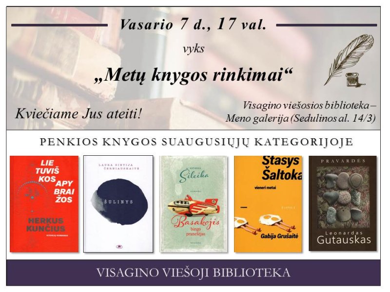 Kviečiame skaitytojus dalyvauti „Metų knygos rinkimuose“ 