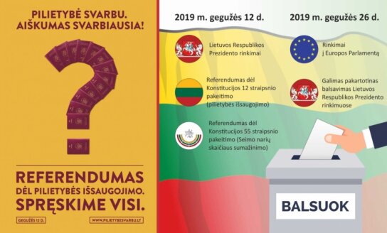 12 мая - выборы президента Литвы, референдумы об изменении 12 и 55 статей Конституции