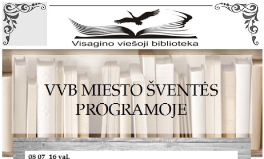 Visagino viešoji biblioteka kviečia į šventinės savaitės renginius 