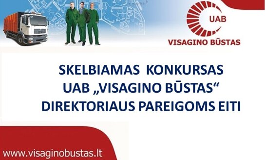  Konkursas UAB „Visagino būstas“ direktoriaus pareigoms eiti