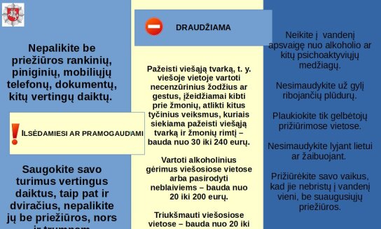 Policijos pareigūnai stebės kaip poilsiautojai laikosi taisyklių