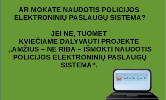 Visagino policijos komisariatas nuotoliniu būdu vykdo projektą