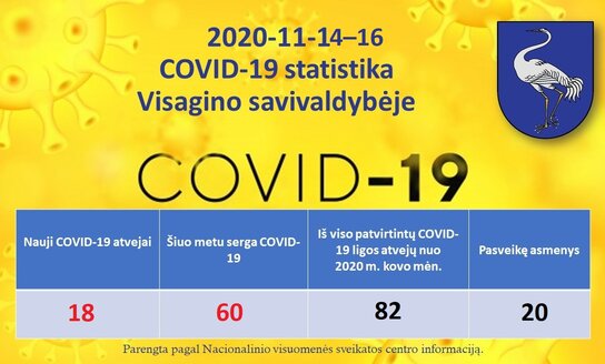 2020-11-14–16: situacija COVID-19 Visagine