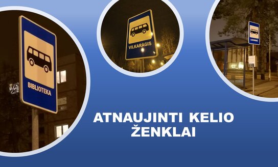 Atnaujinti kelio ženklai prie stotelių