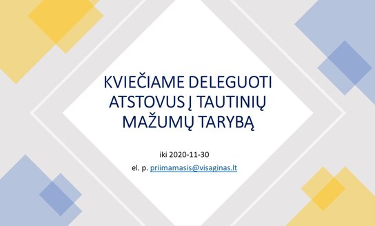 Kviečiame deleguoti atstovus į Tautinių mažumų tarybą