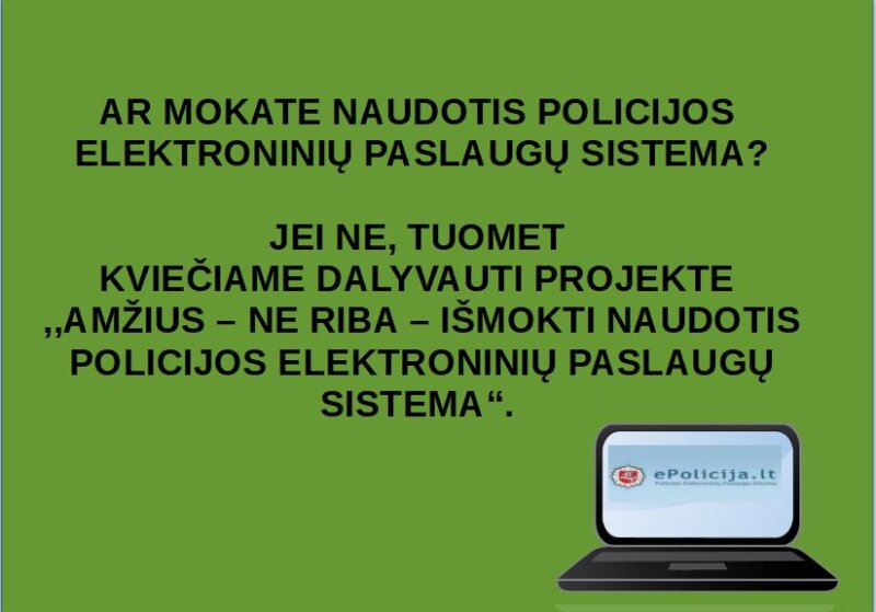 Visagino policijos komisariatas nuotoliniu būdu vykdo projektą
