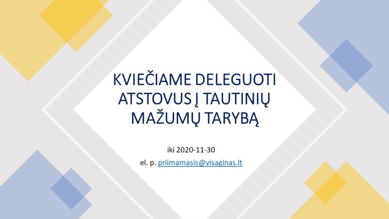 Kviečiame deleguoti atstovus į Tautinių mažumų tarybą