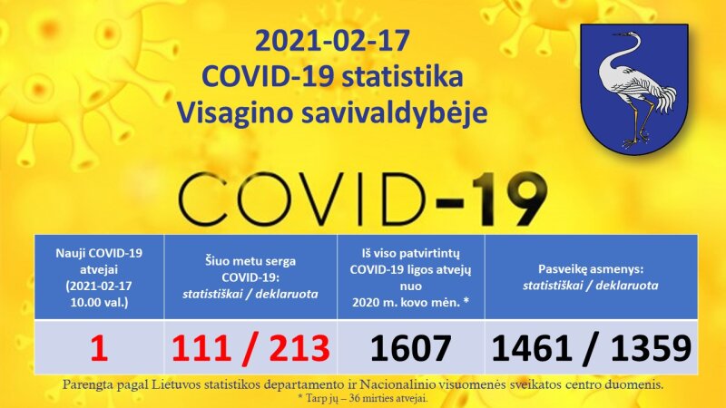 2021-02-17: COVID-19 situacija Visagine