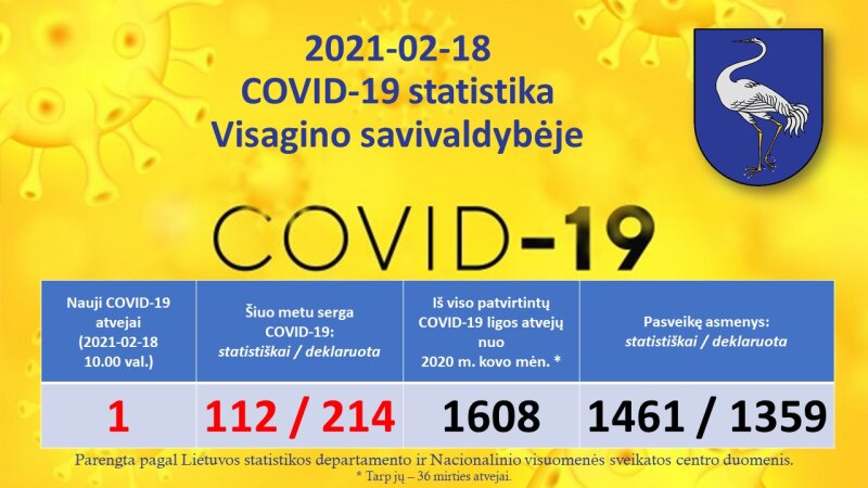 2021-02-18: COVID-19 situacija Visagine