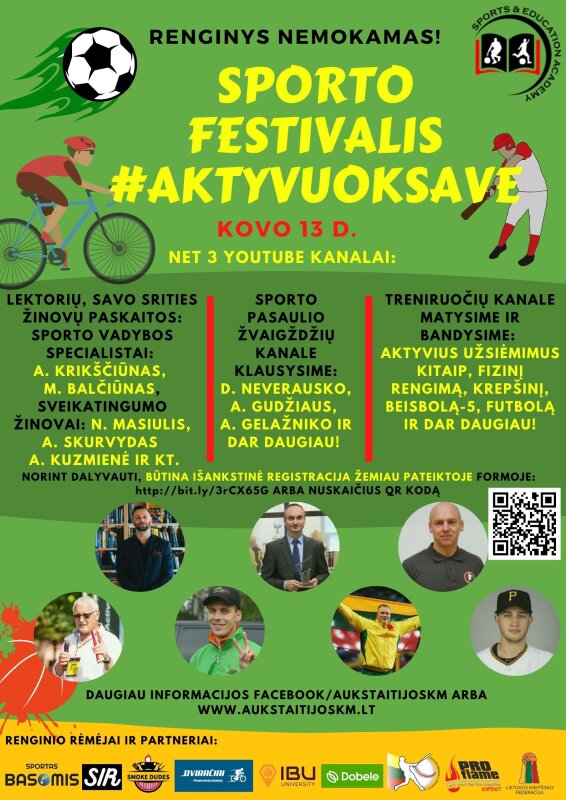 Kviečiame dalyvauti sporto festivalyje