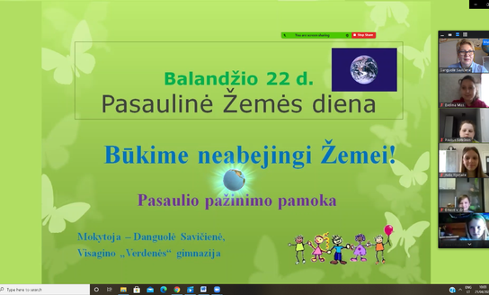 Miesto mokyklų ketvirtokai dalyvavo nuotolinėje pamokoje „Nebūk abejingas Žemei“ (LL3 projekto...