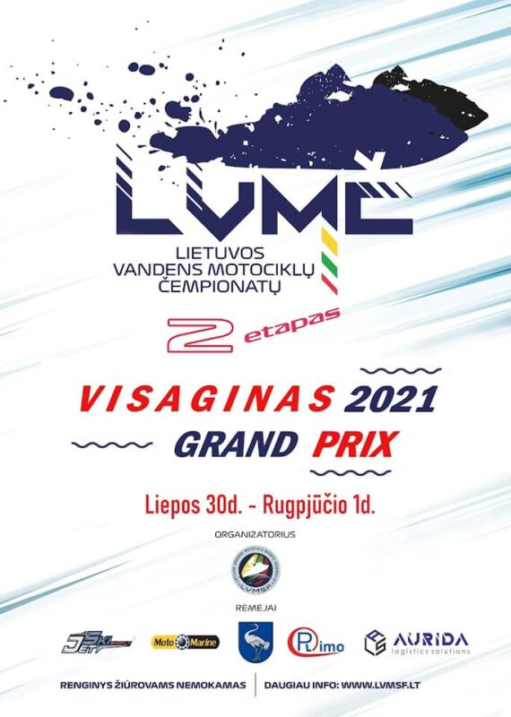 На озере Друкшяй LVMSF организует этапы чемпионата Литвы по гонкам на водных мотоциклах Aquacross...