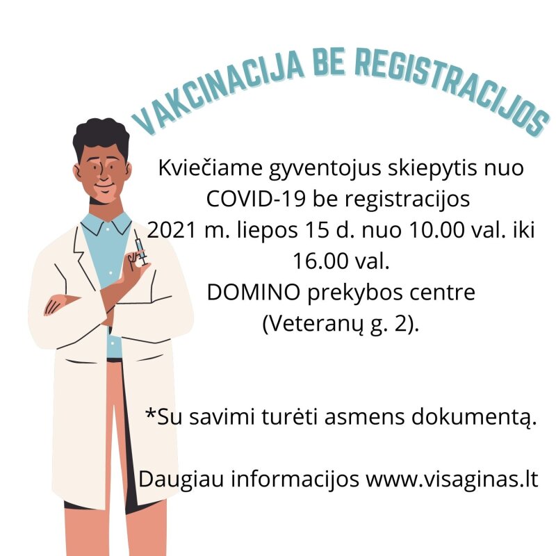 Kviečiame skiepytis nuo COVID-19 be registracijos 