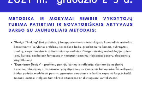 Minded VDU organizuoja nemokamus mokymus Visagino savivaldybės mokytojams ir jaunimo darbuotojams!