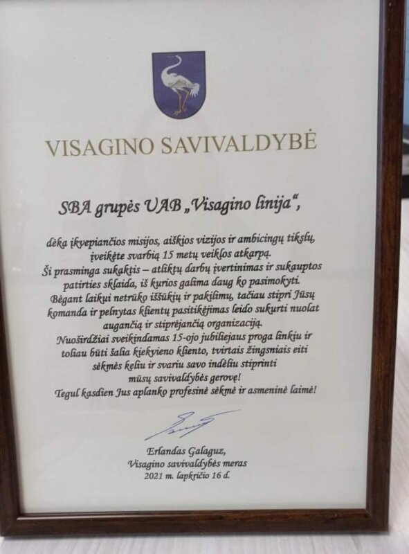 Lapkričio 16 d. „Visagino linija“ atšventė 15-ąjį gimtadienį