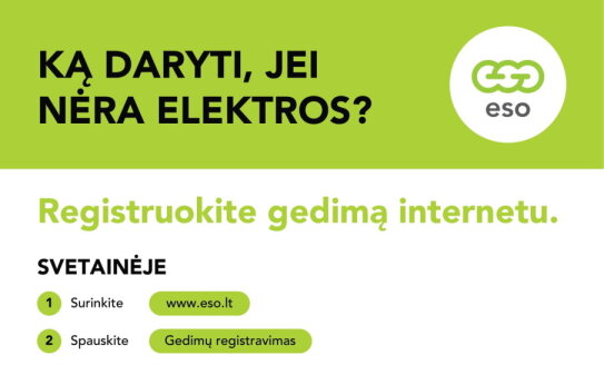 Atmintinė gyventojams: Ką daryti, jei nėra elektros?