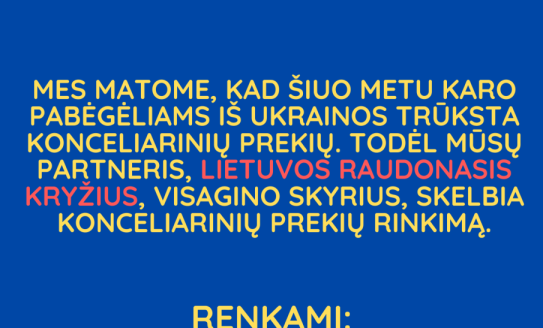 Lietuvos Raudonasis kryžius skelbia kanceliarinių prekių rinkimą