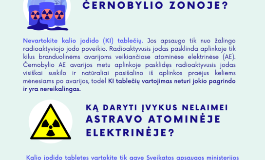 SAM perspėja: kalio jodido tabletės – tik Baltarusijos atominės elektrinės avarijos atveju ir tik...