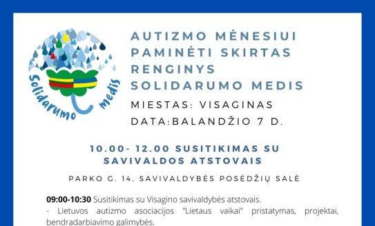 Autizmo supratimo mėnesiui paminėti skirtas renginys "SOLIDARUMO MEDIS"