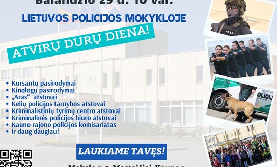 Lietuvos policijos mokykla kviečia į atvirų durų dieną