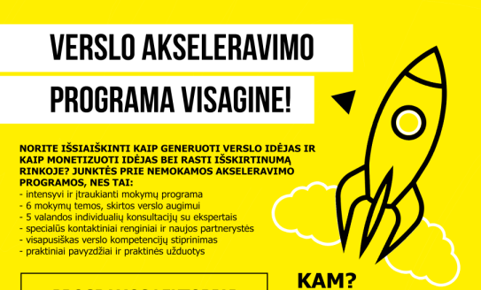 Gegužės 19 d. Visagino „Spiečiuje" startuoja verslo akseleravimo programa!