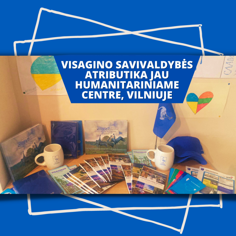 Visagino savivaldybės atributika jau Humanitariniame centre, Vilniuje