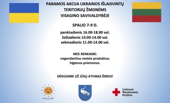 Spalio 7-9 d. vyks paramos akcija Ukrainos išlaisvintų teritorijų žmonėms