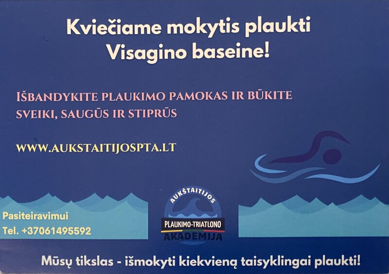 Visiems Visagino antrokams ir trečiokams – nemokamos plaukimo pamokos!