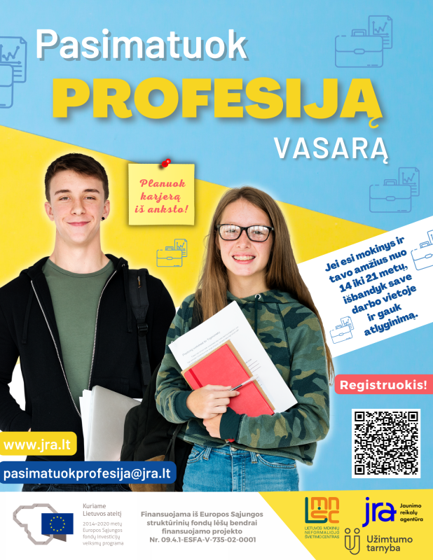 Pasimatuok profesiją vasarą