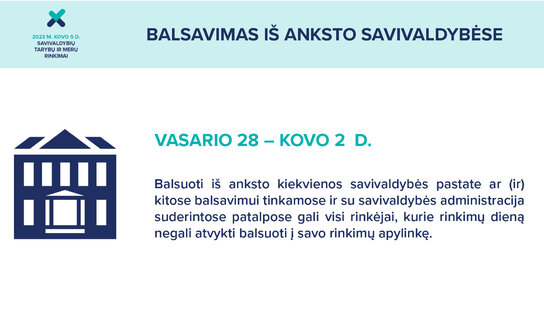 Informacija apie išankstinį balsavimą Visagine