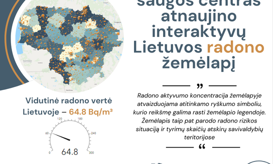 Radiacinės saugos centras atnaujino interaktyvų Lietuvos radono žemėlapį