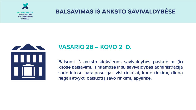 Informacija apie išankstinį balsavimą Visagine