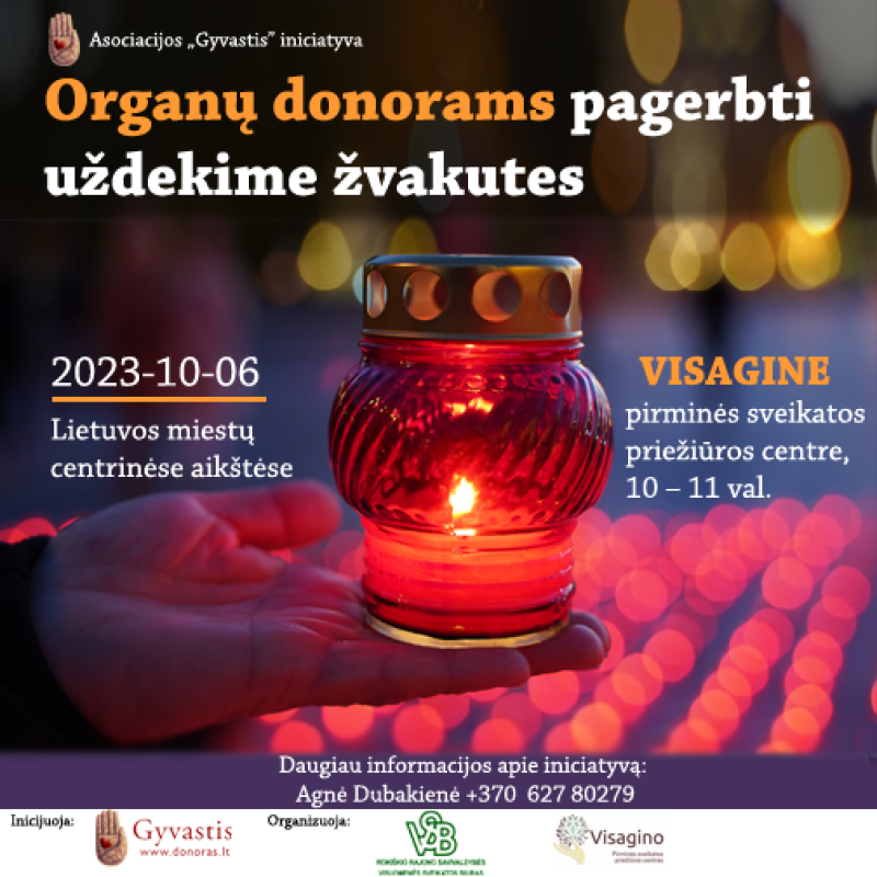Uždekime žvakutes organų donorams pagerbti