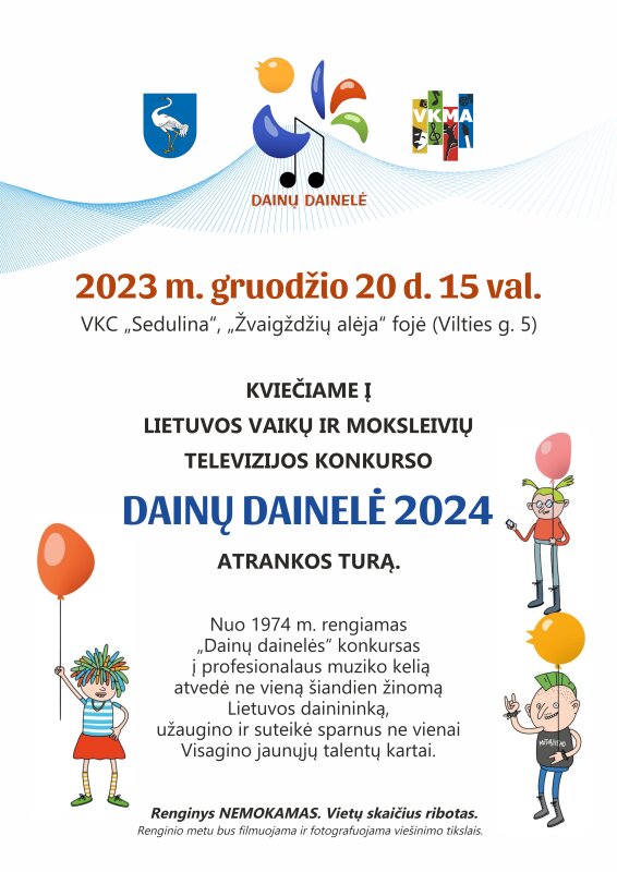 Lietuvos vaikų ir moksleivių televizijos konkurso „DAINŲ DAINELĖ 2024“ atrankos turas Visagine