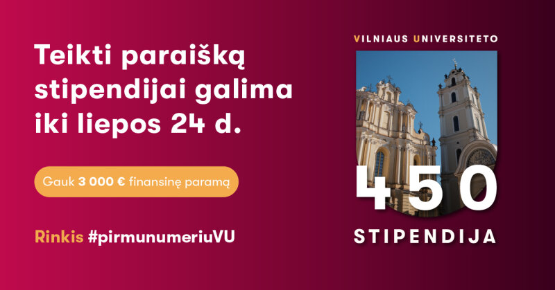  Vilniaus universitete įsteigta galimybė gauti specialias stipendijas