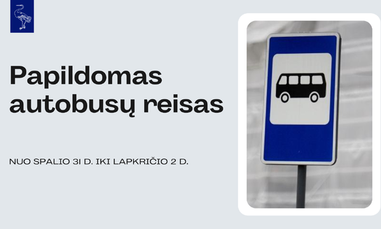  Papildomas autobusų reisas nuo spalio 31 d. iki lapkričio 3 d.