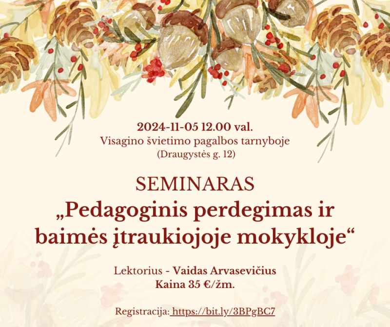 Seminaras Visagino švietimo pagalbos tarnyboje