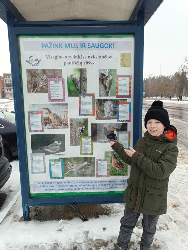 Projekto „Pažink mus ir saugok“ rezultatas – išleisti plakatai  apie nykstančias gyvūnų rūšis...