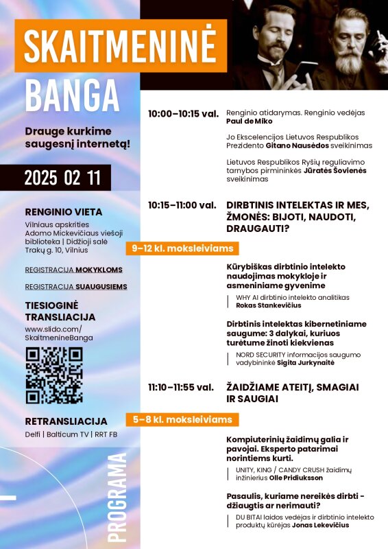 Skaitmeninė banga! Kviečia jungtis prie saugesnio interneto dienos renginio