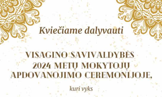 Vasario 20 d. įvyks Visagino savivaldybės metų mokytojų apdovanojimai