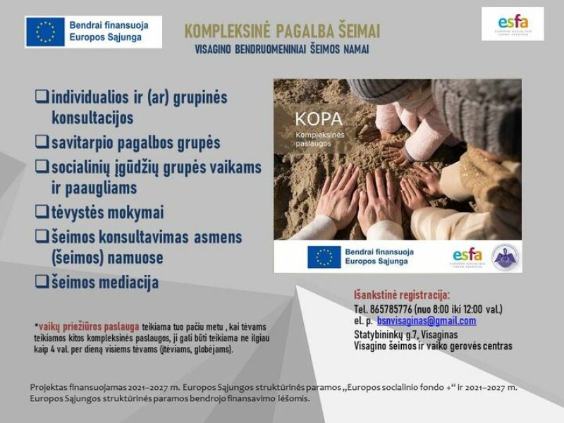 Nemokamos kompleksinės paslaugos Visagino gyventojams