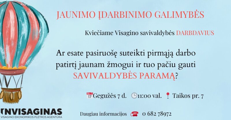 Seminaras Visagino darbdaviams | Jaunimo vasaros įdarbinimo galimybės 2025 m. Visagine