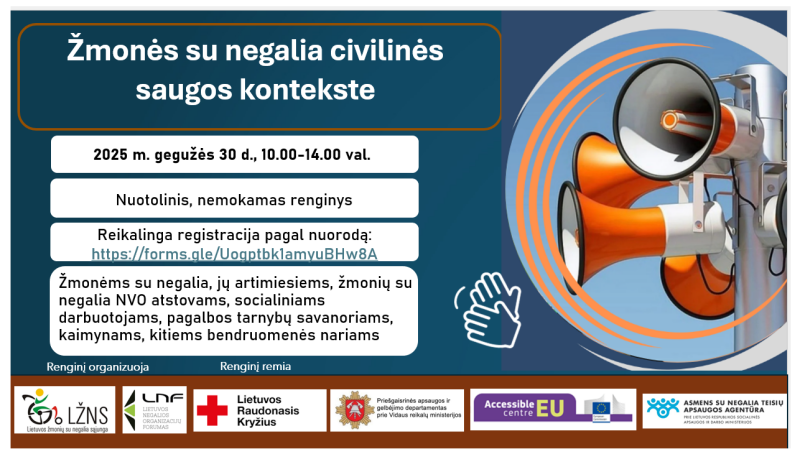 Žmonės su negalia civilinės saugos kontekste