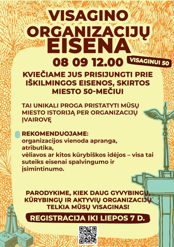 Kviečiame Visagino organizacijas dalyvauti eisenoje Visagino miesto šventės proga!