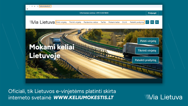 „Via Lietuva" įspėja dėl sukčių platinamų elektroninių vinječių: kaip neįkliūti ir nepermokėti