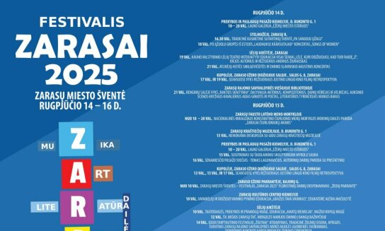 ZARASŲ MIESTO ŠVENTĖS-FESTIVALIO „ZARASAI 2025“ PROGRAMA