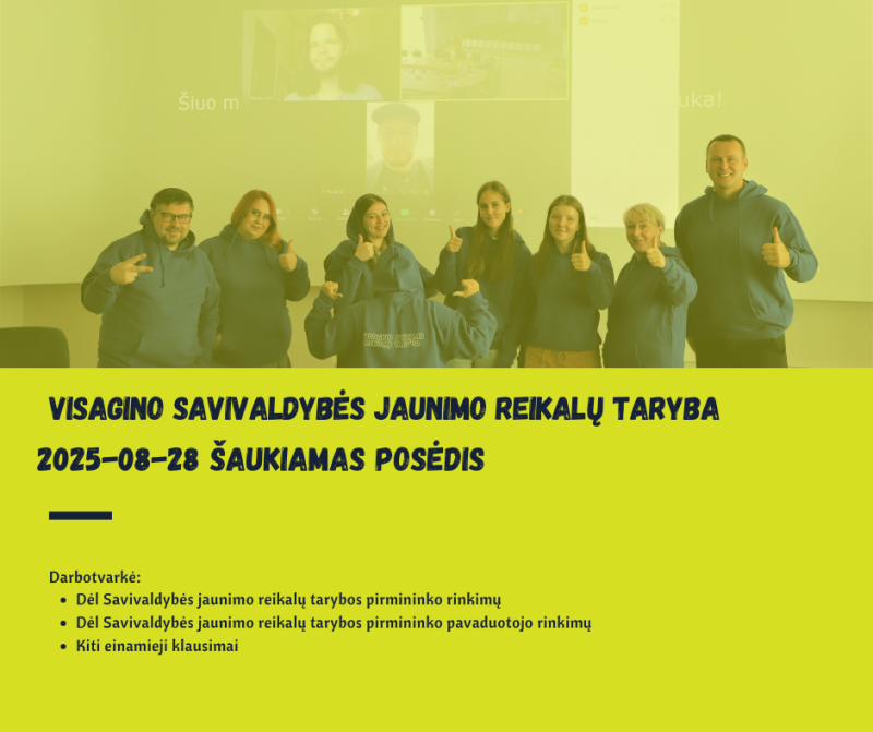 Šaukiamas Visagino savivaldybės Jaunimo reikalų tarybos posėdis